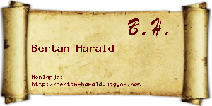 Bertan Harald névjegykártya